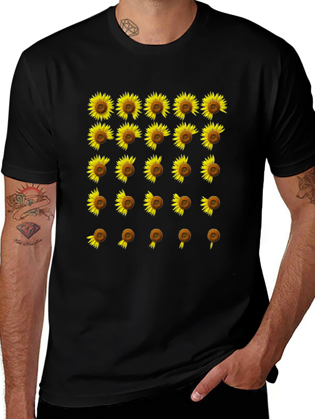 Sunflower Fade Black T-Shirt