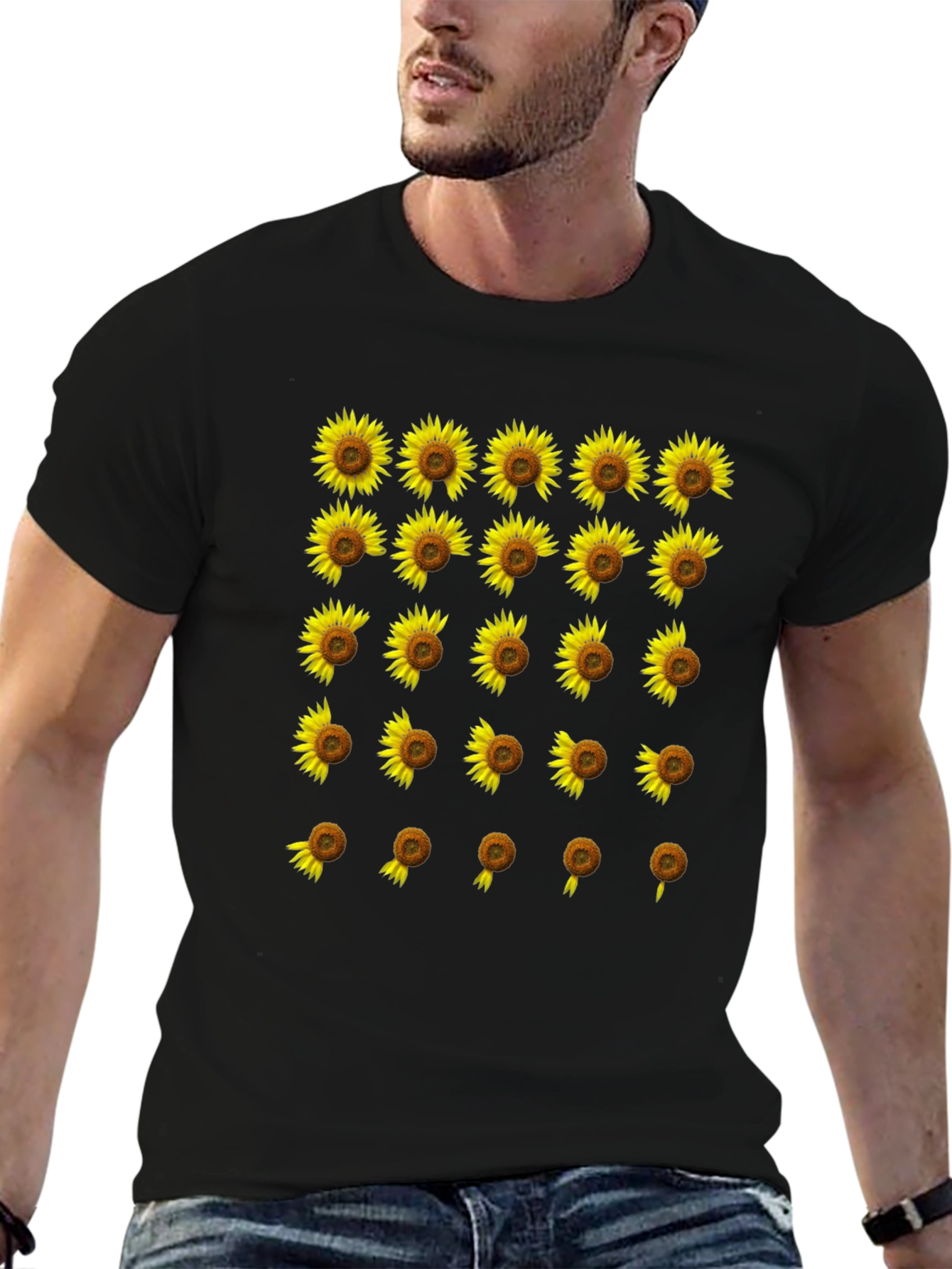 Sunflower Fade Black T-Shirt