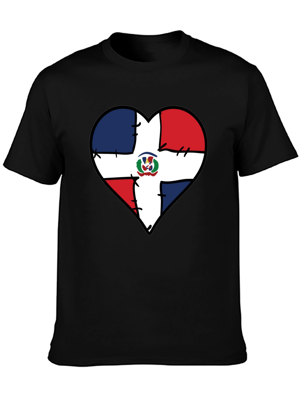 Dominican Republic Flag Heart T-Shirt