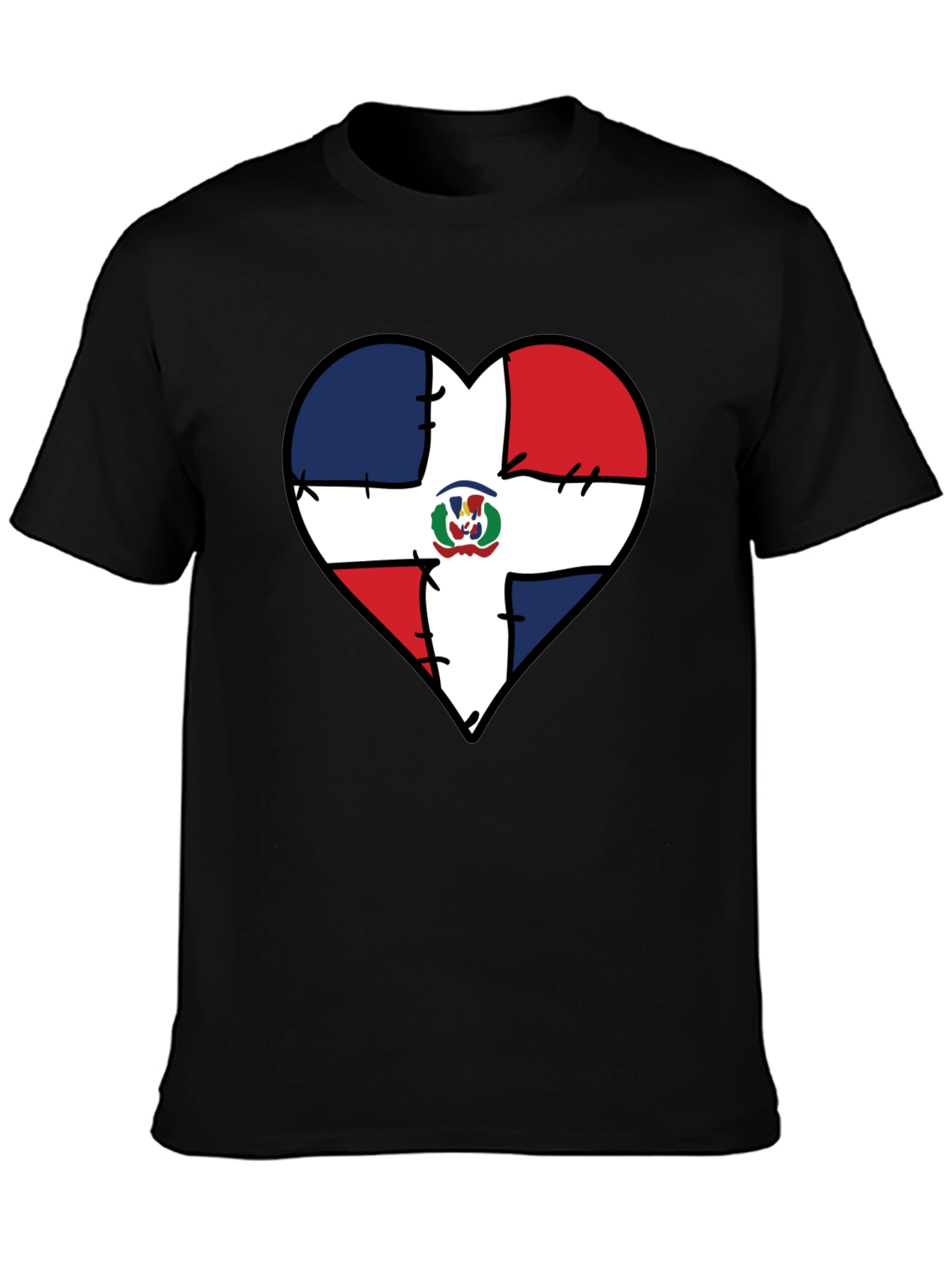 Dominican Republic Flag Heart T-Shirt