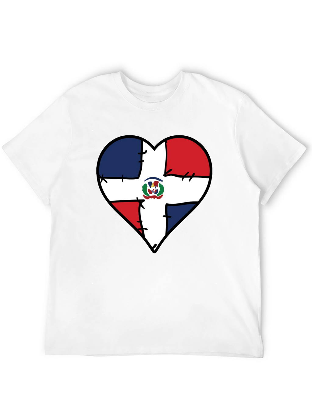 Dominican Republic Flag Heart T-Shirt