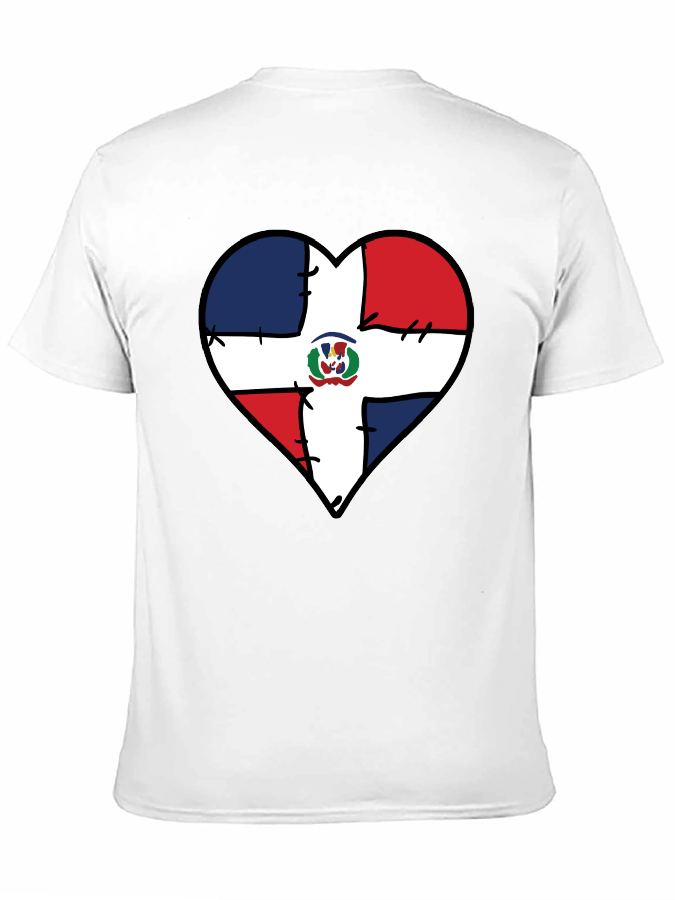 Dominican Republic Flag Heart T-Shirt