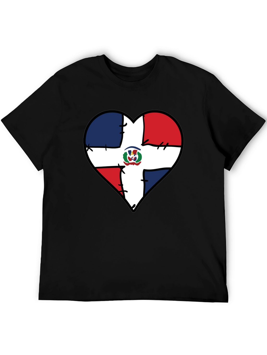 Dominican Republic Flag Heart T-Shirt