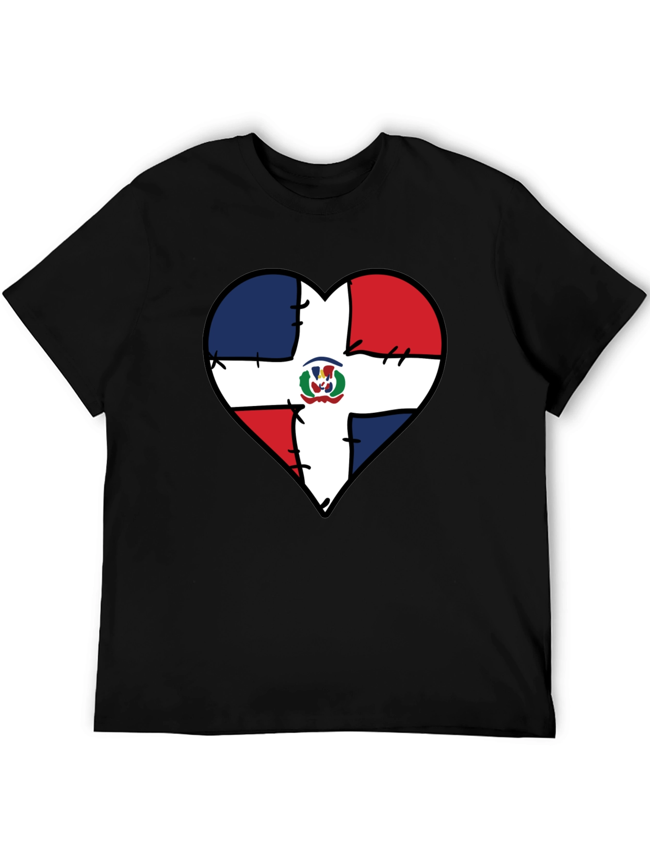 Dominican Republic Flag Heart T-Shirt