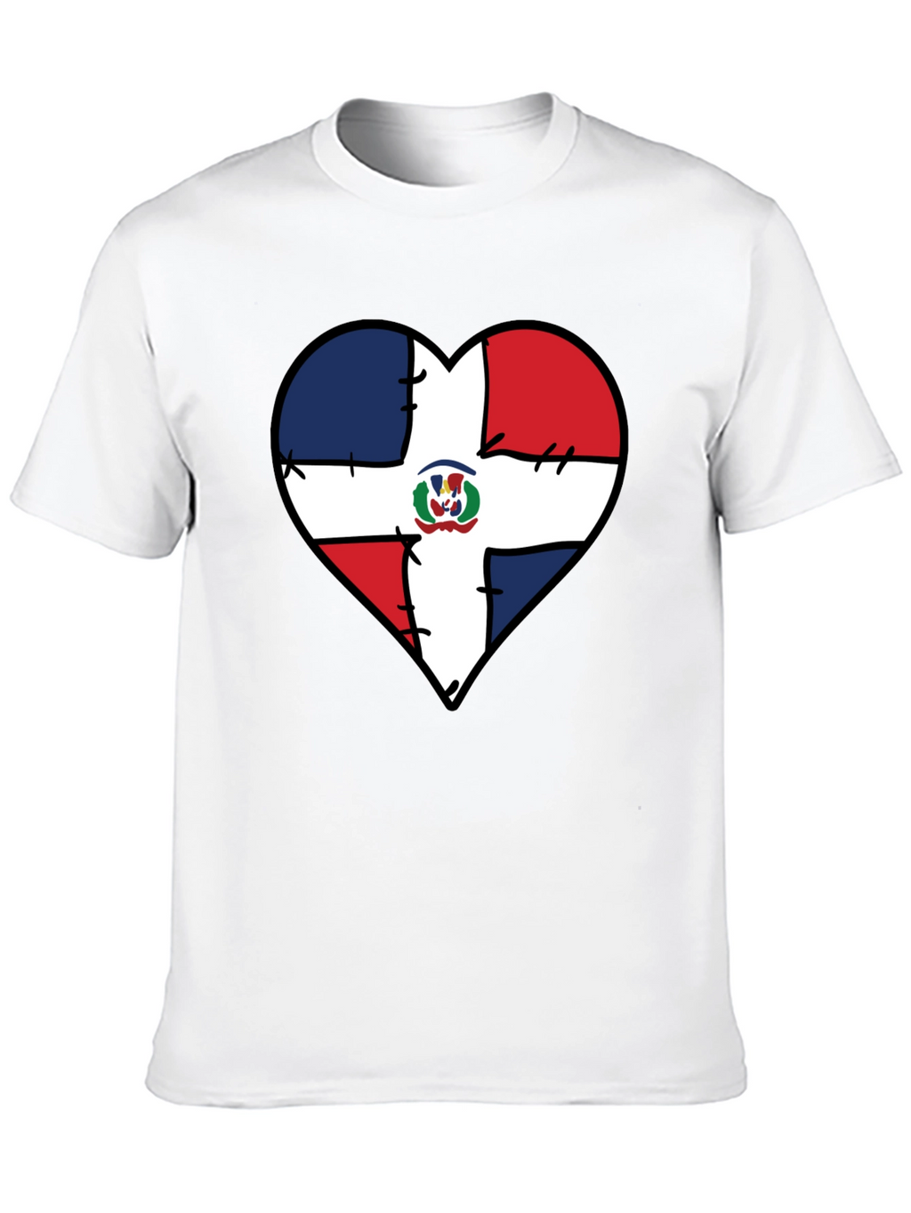 Dominican Republic Flag Heart T-Shirt