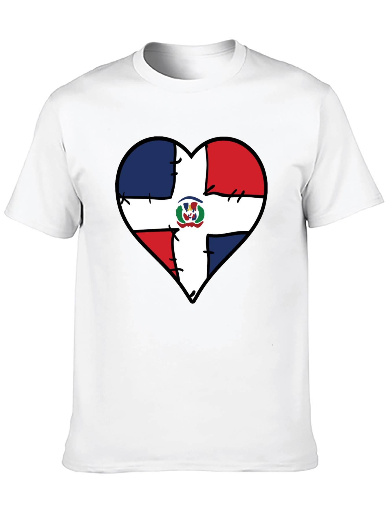 Dominican Republic Flag Heart T-Shirt