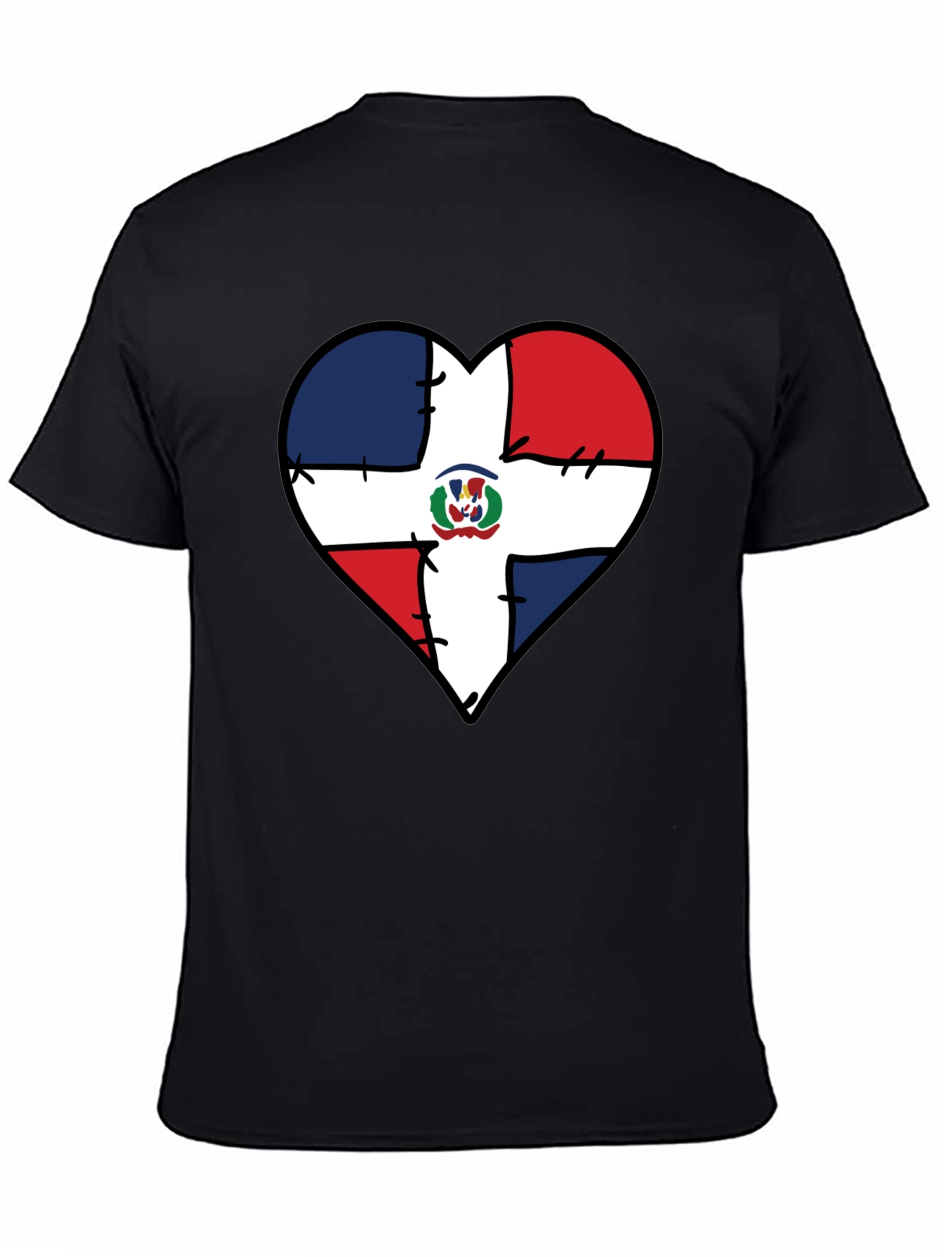 Dominican Republic Flag Heart T-Shirt