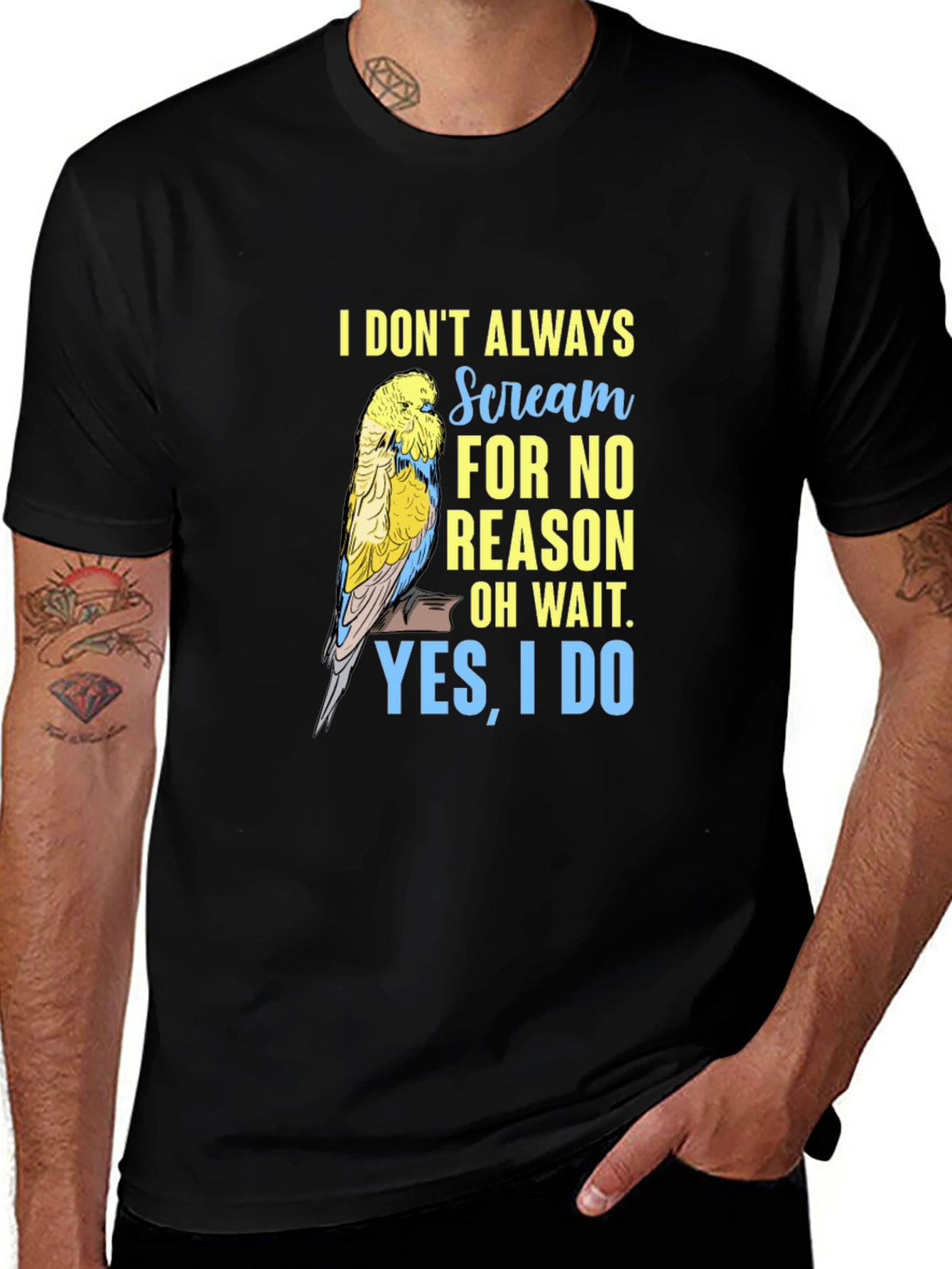 Funny Parrot Graphic T-Shirt - I Scream For No Reason