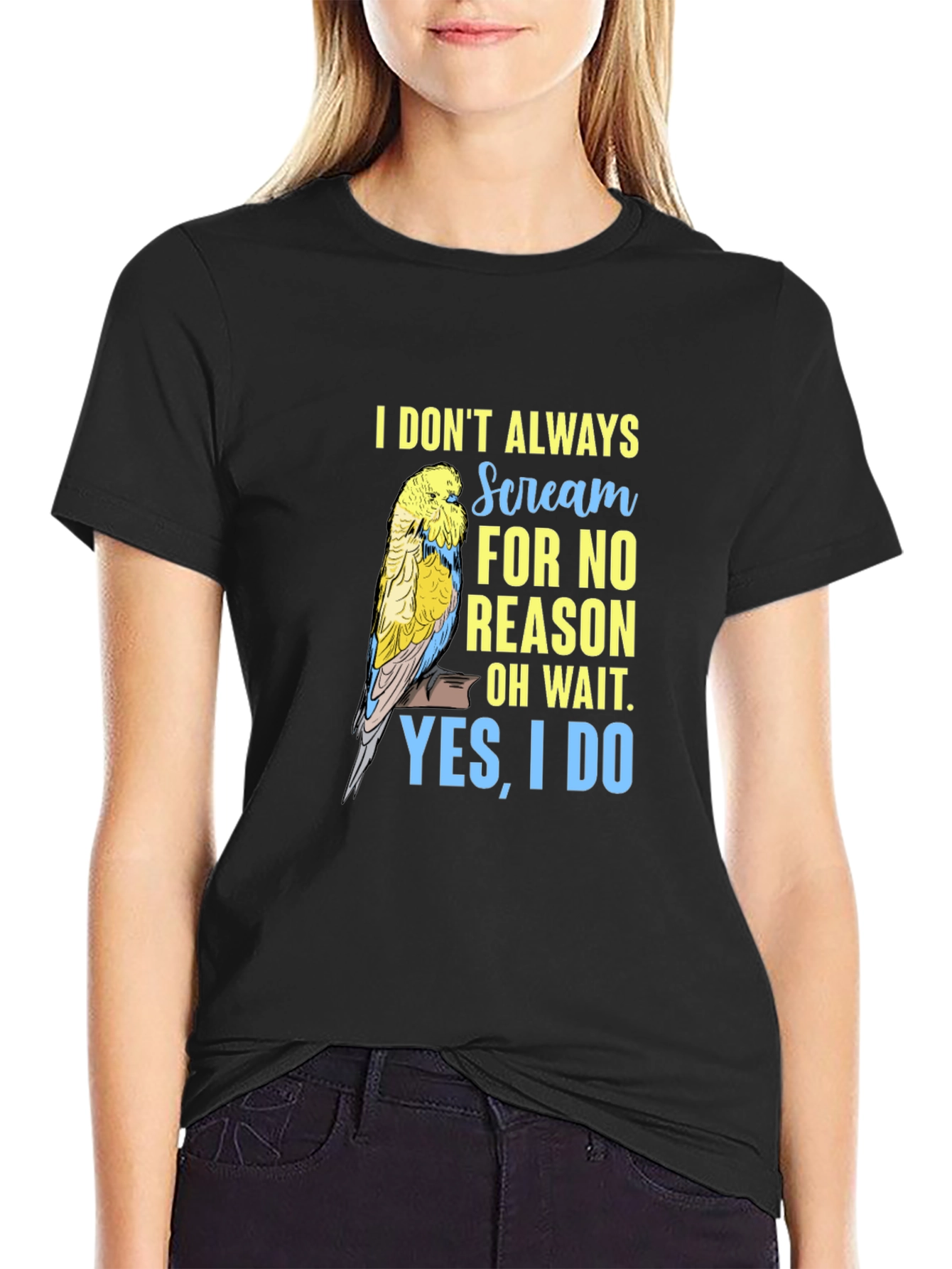 Funny Parrot Graphic T-Shirt - I Scream For No Reason