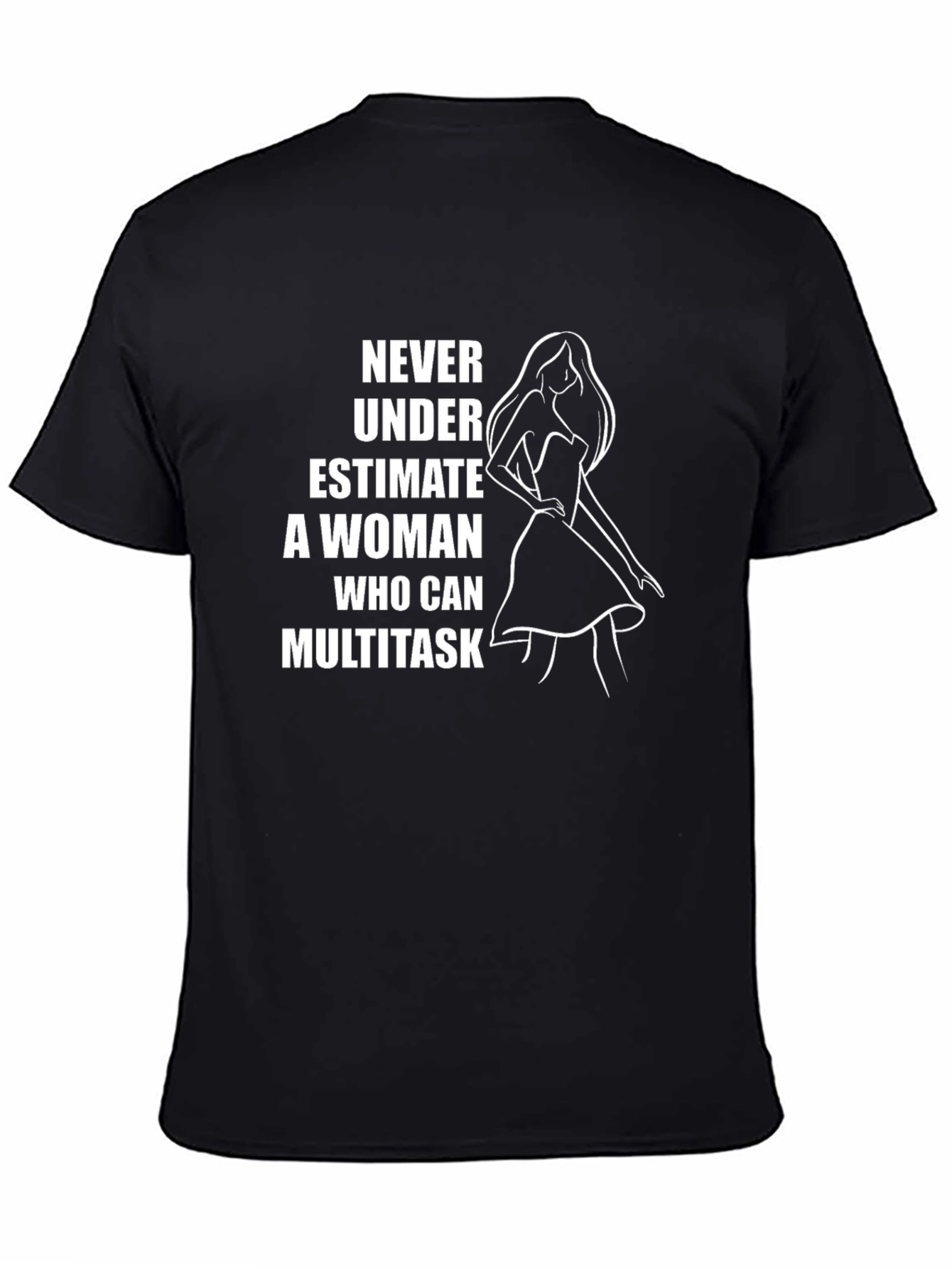 Multitasking Woman Graphic Tee - Black