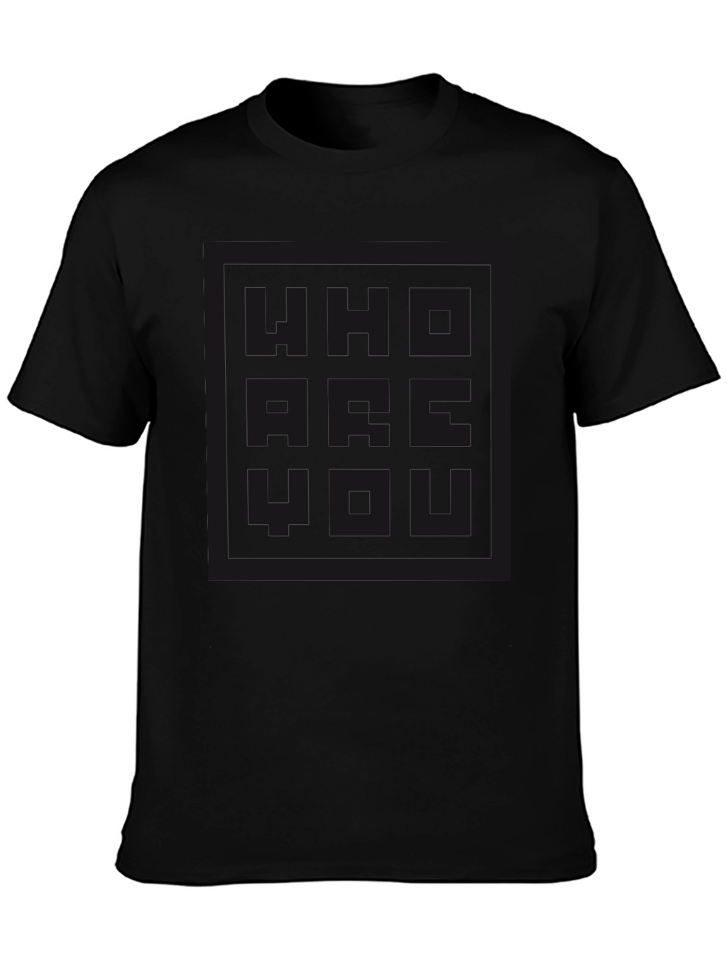 Black Who Are You Graphic Print T-Shirt
