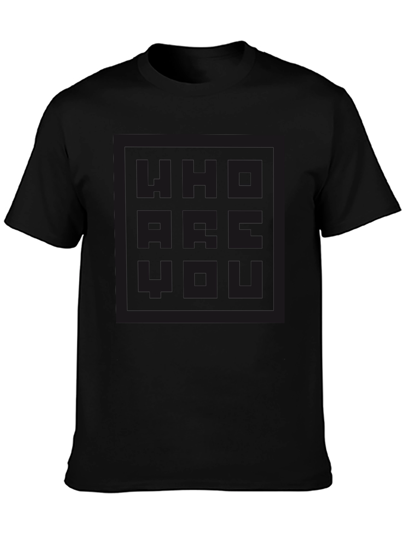 Black Who Are You Graphic Print T-Shirt