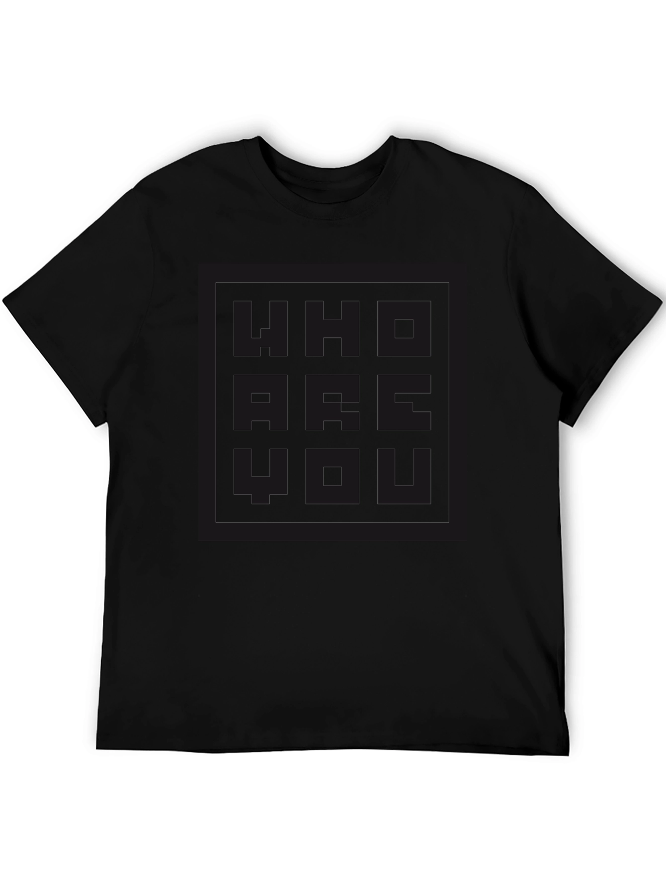 Black Who Are You Graphic Print T-Shirt