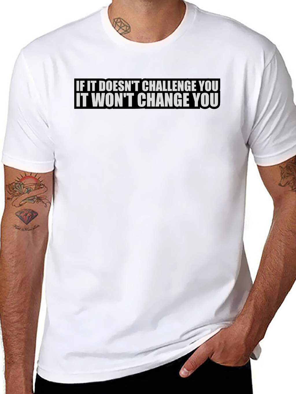 Inspirational Black T-Shirt: Challenge & Change