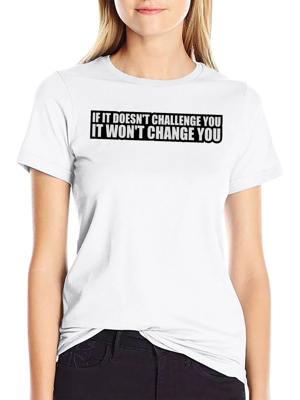 Inspirational Black T-Shirt: Challenge & Change