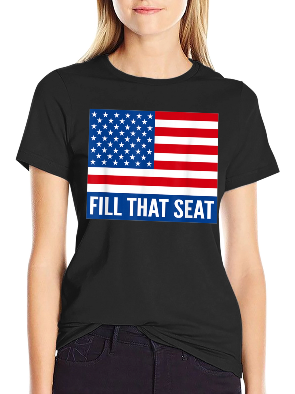 American Flag Fill That Seat Graphic Tee