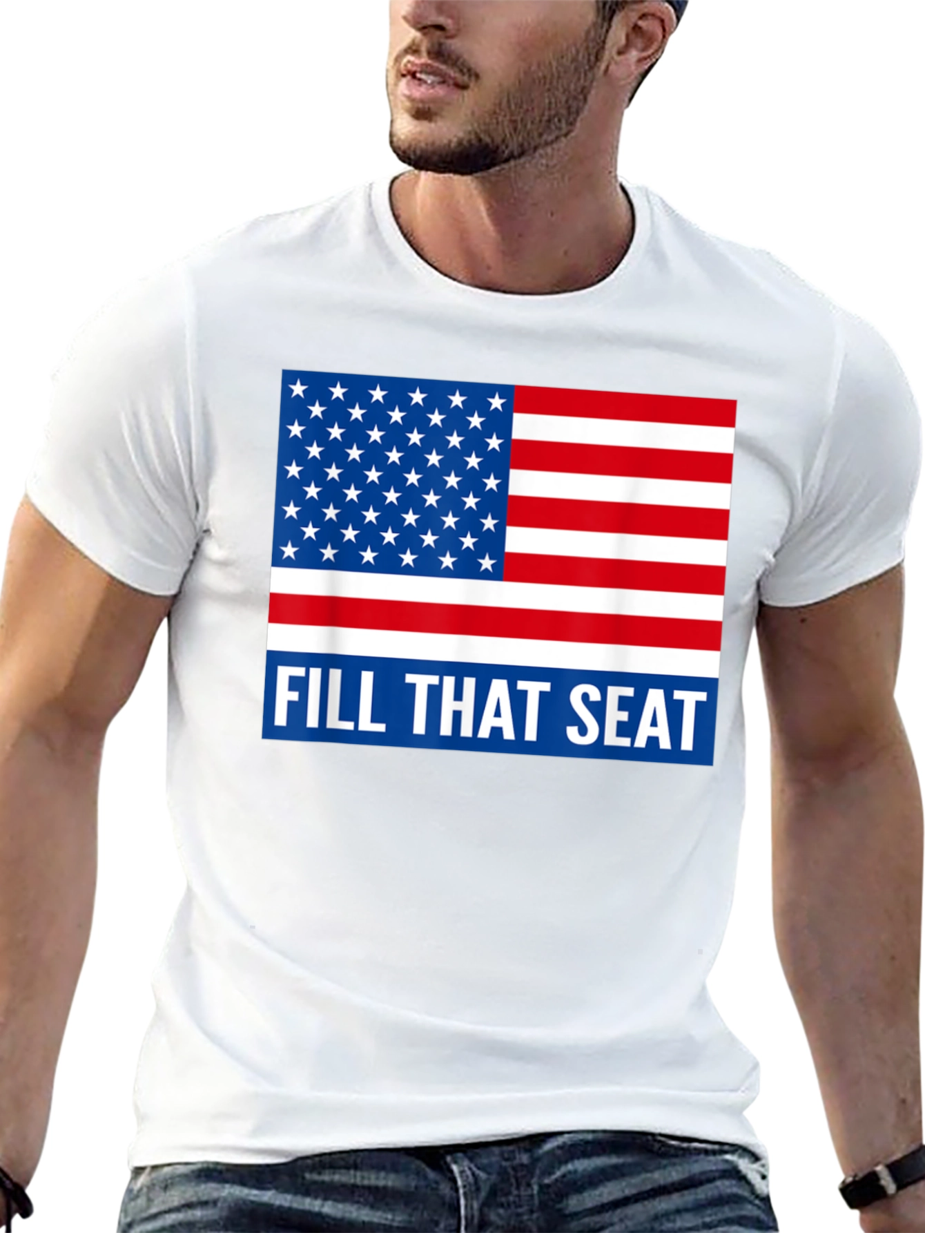 American Flag Fill That Seat Graphic Tee