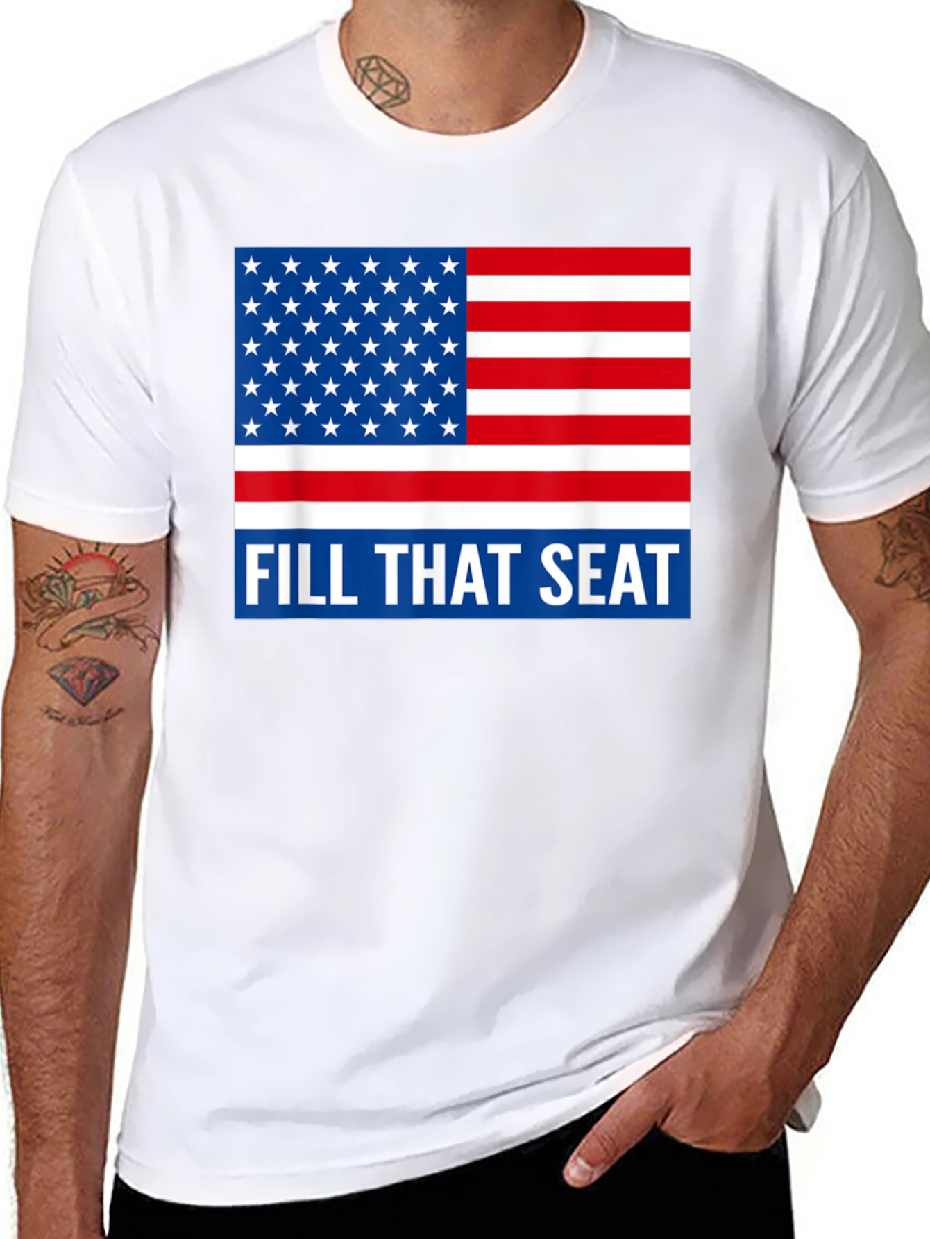 American Flag Fill That Seat Graphic Tee
