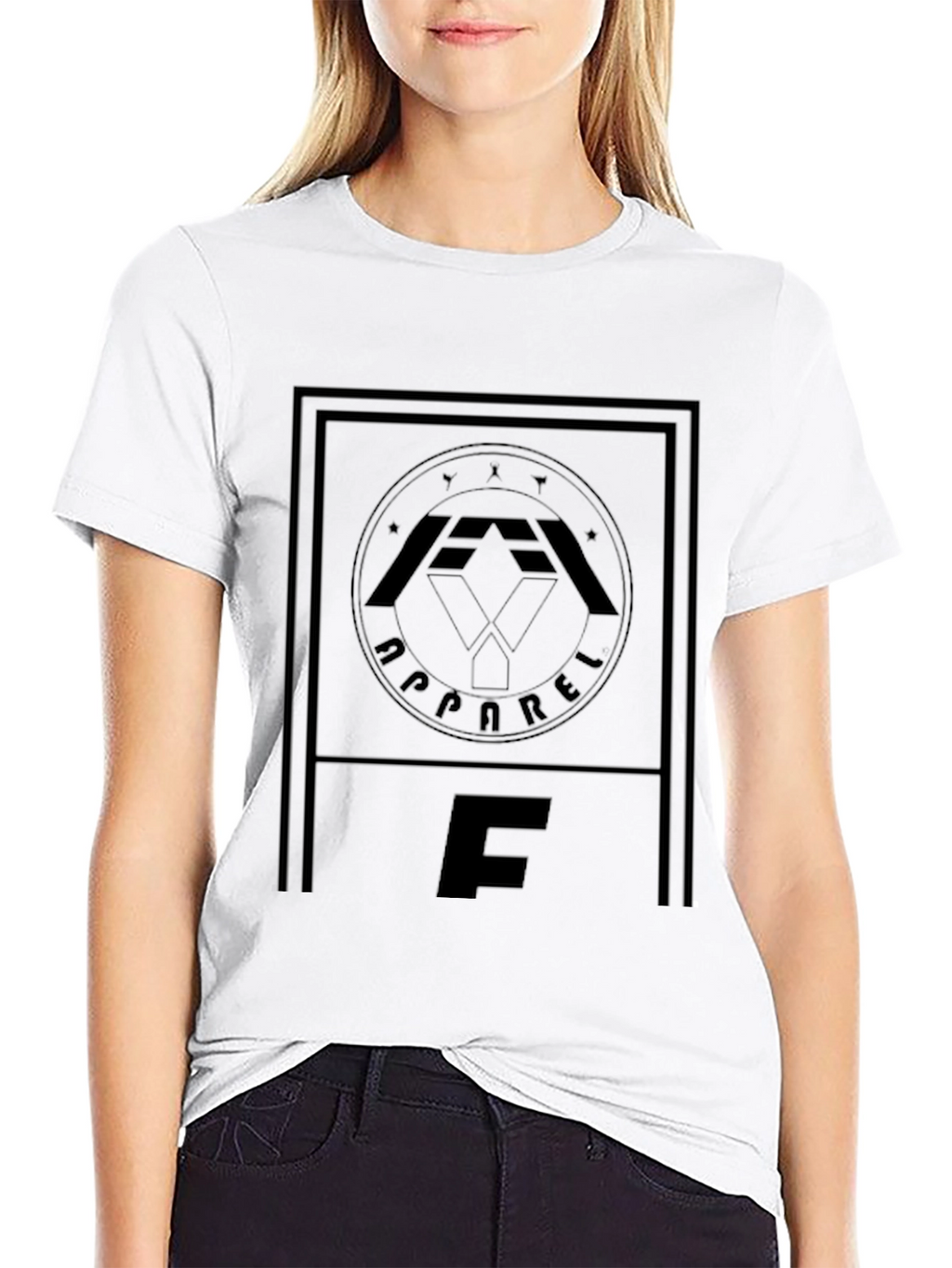 Black Graphic T-Shirt with Bold Letter F