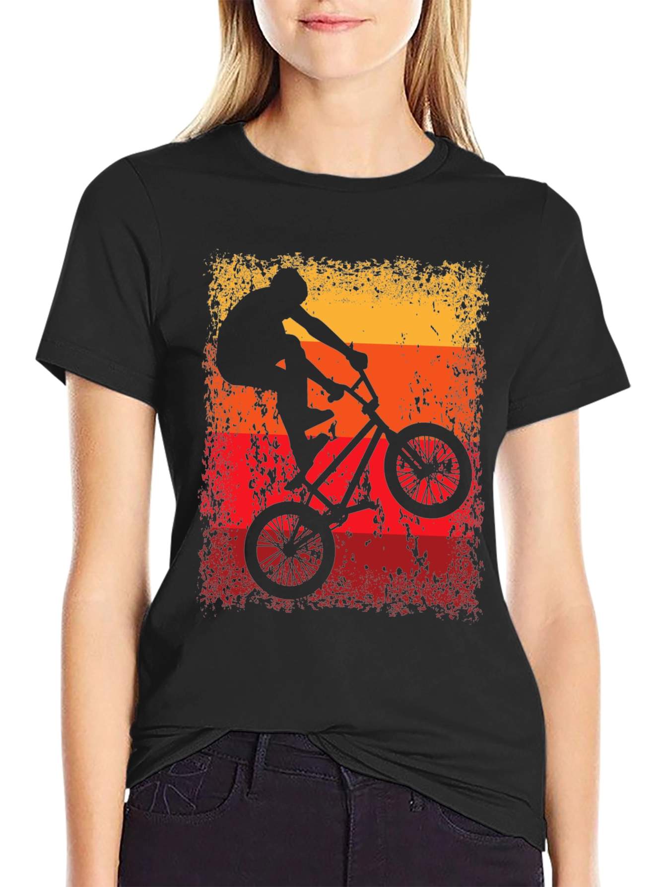 BMX Rider T-Shirt - Black Cotton Graphic Tee