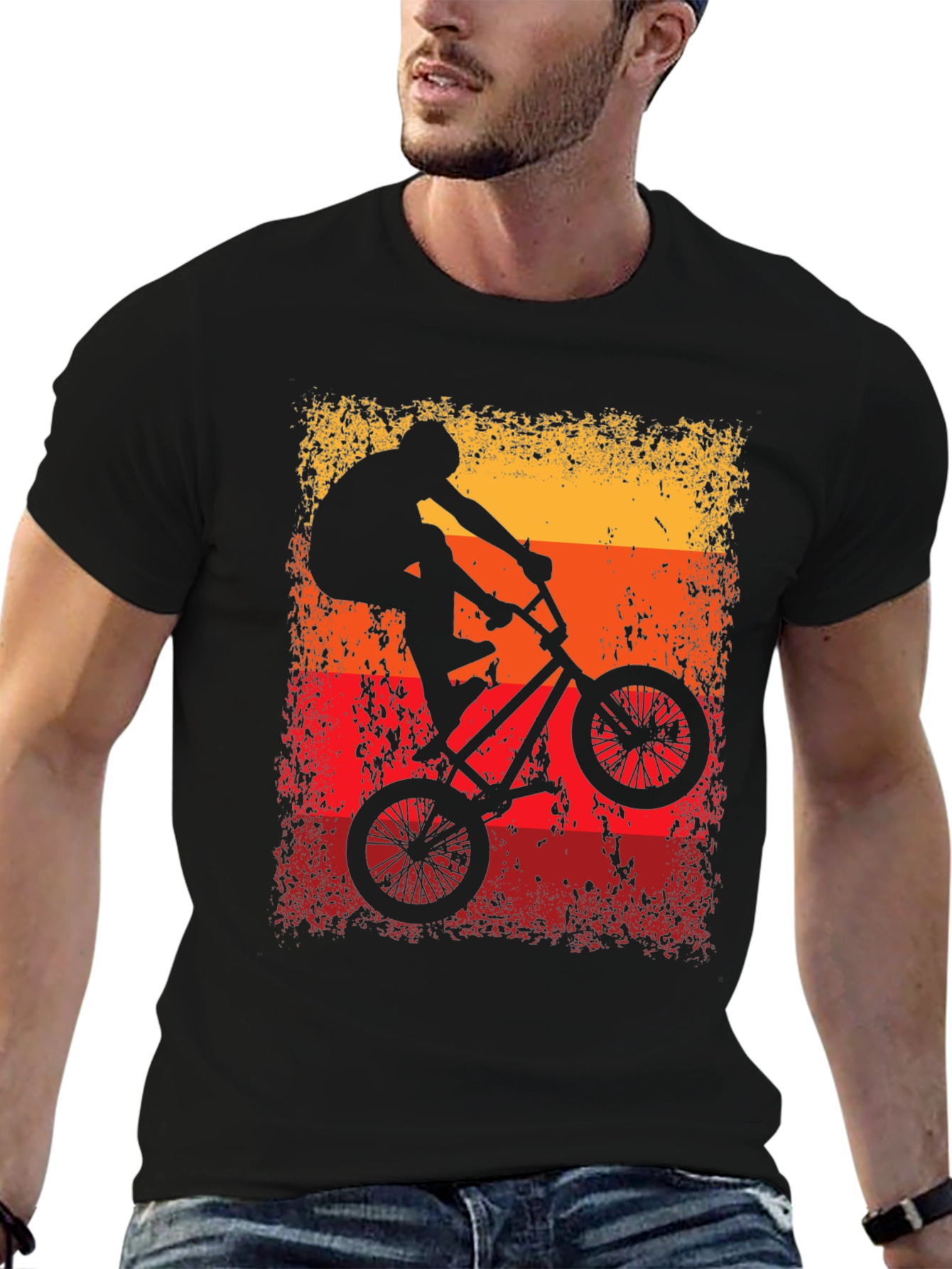 BMX Rider T-Shirt - Black Cotton Graphic Tee