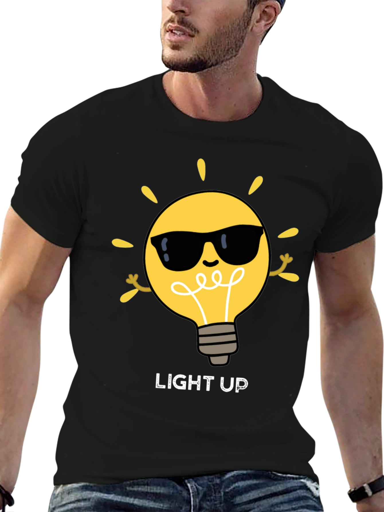 Light Up Graphic Tee - Cool Bulb Design