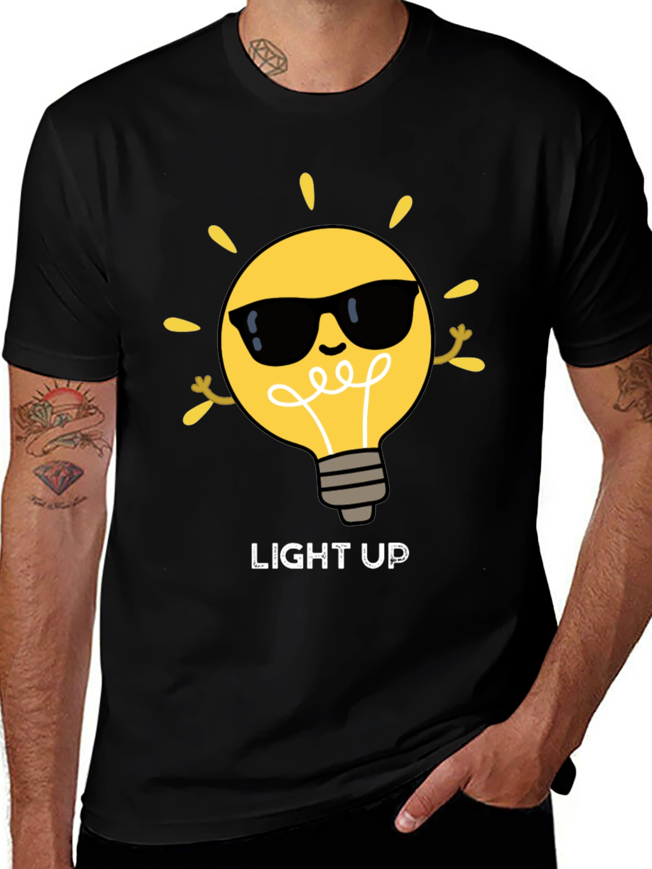 Light Up Graphic Tee - Cool Bulb Design