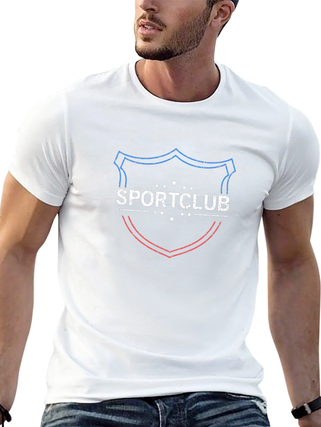 Sportclub Graphic Tee - Distressed Shield Design