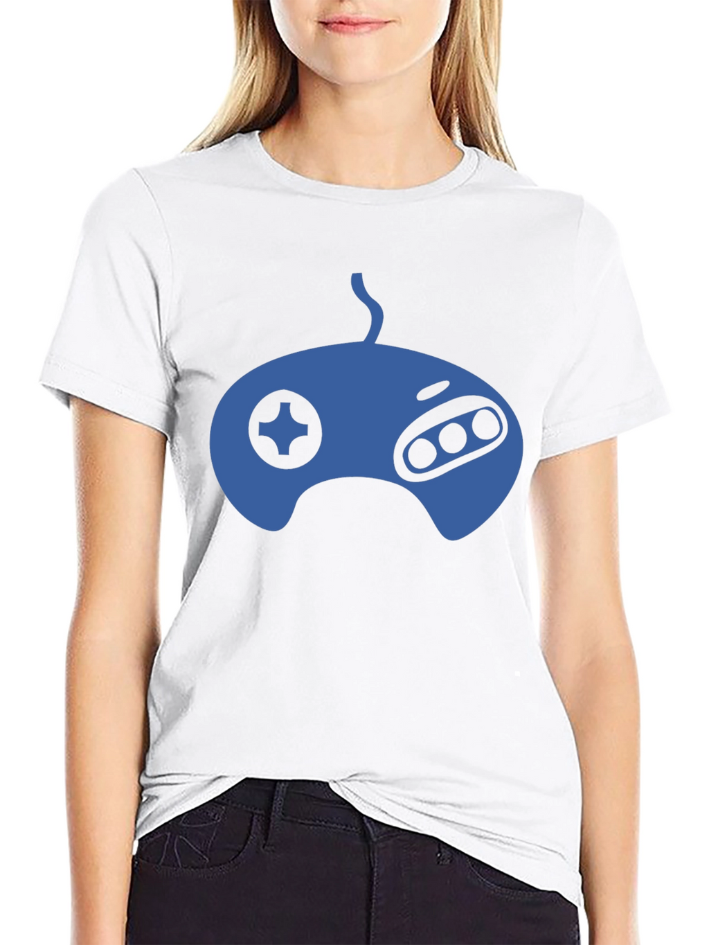 Retro Gaming T-Shirt - Blue Controller Graphic Tee