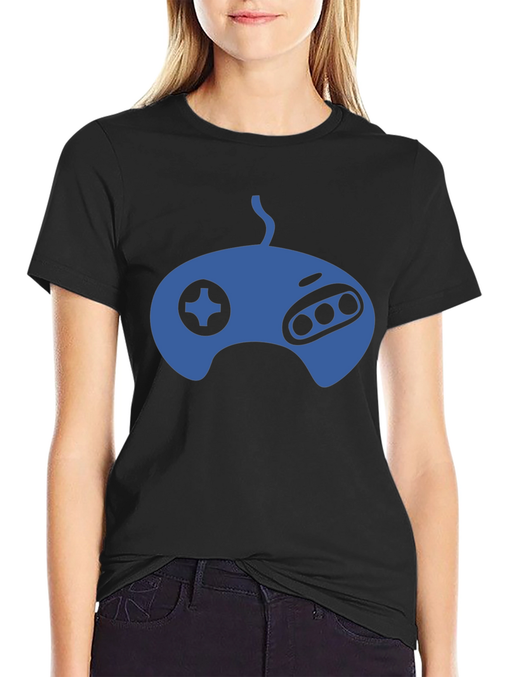 Retro Gaming T-Shirt - Blue Controller Graphic Tee