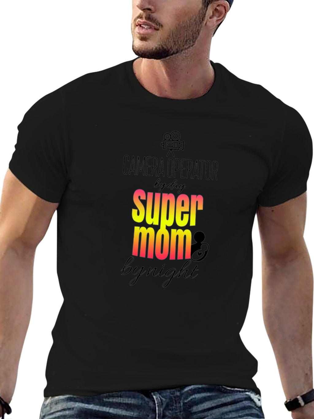 Camera Operator Super Mom Graphic T-Shirt
