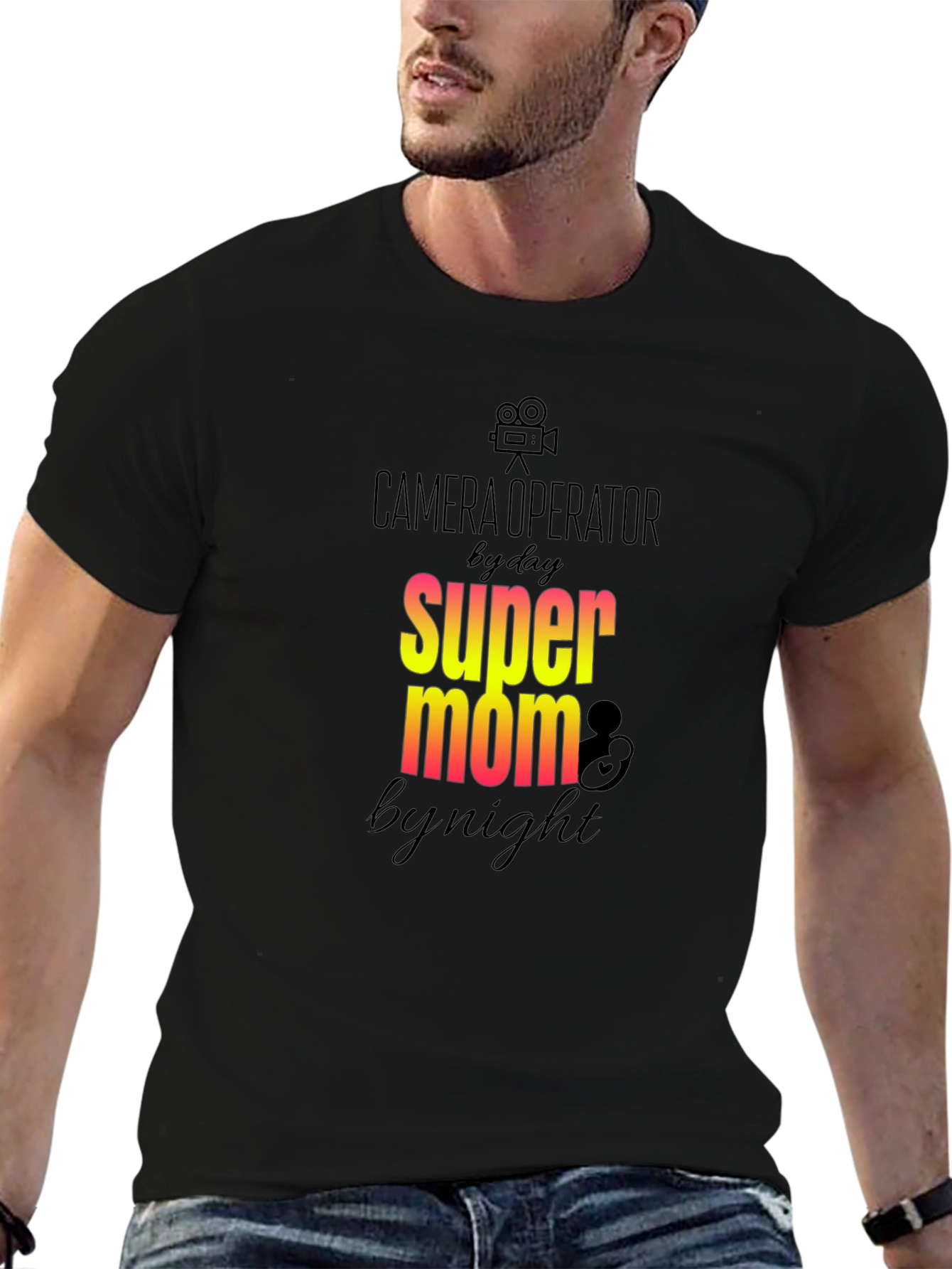 Camera Operator Super Mom Graphic T-Shirt