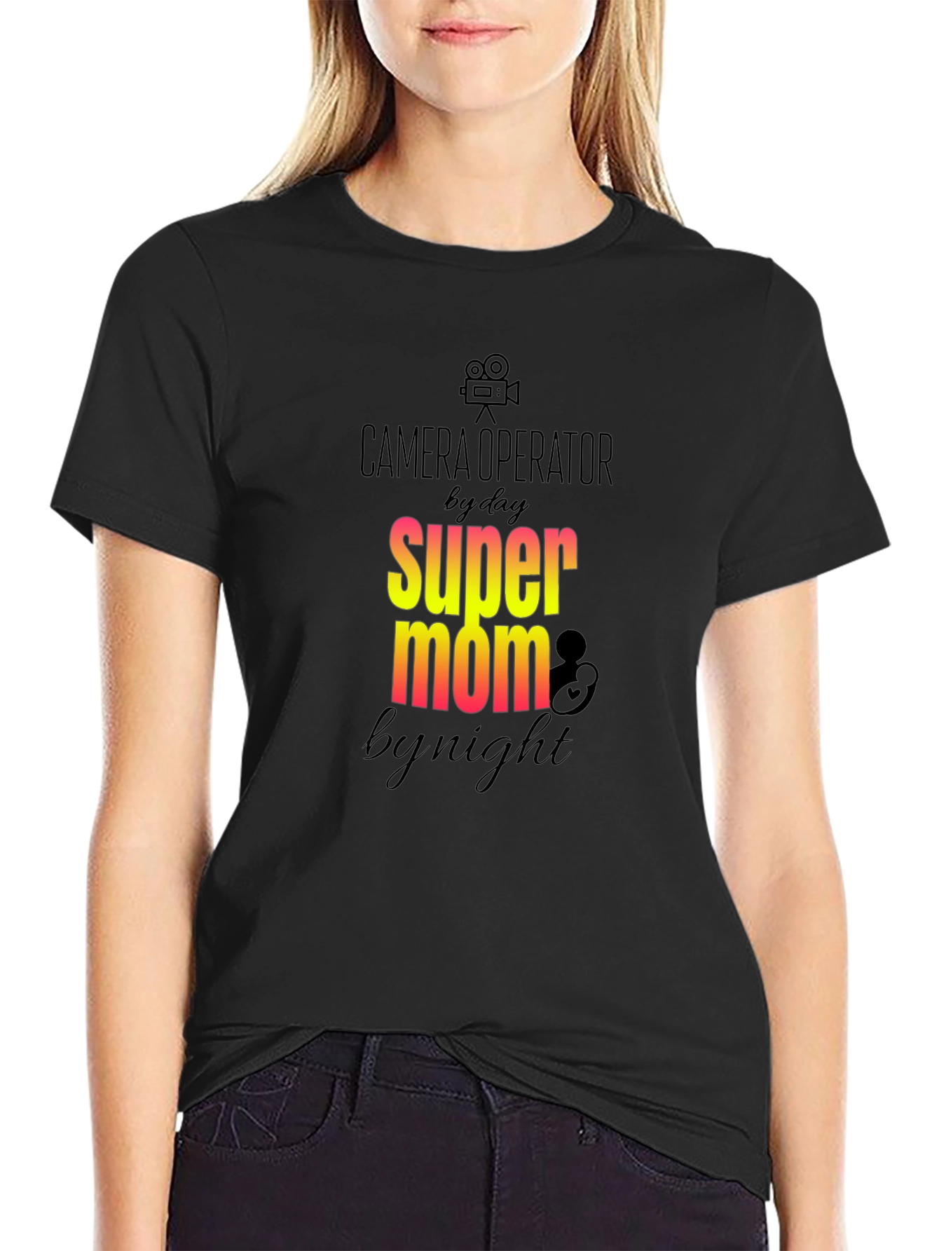 Camera Operator Super Mom Graphic T-Shirt