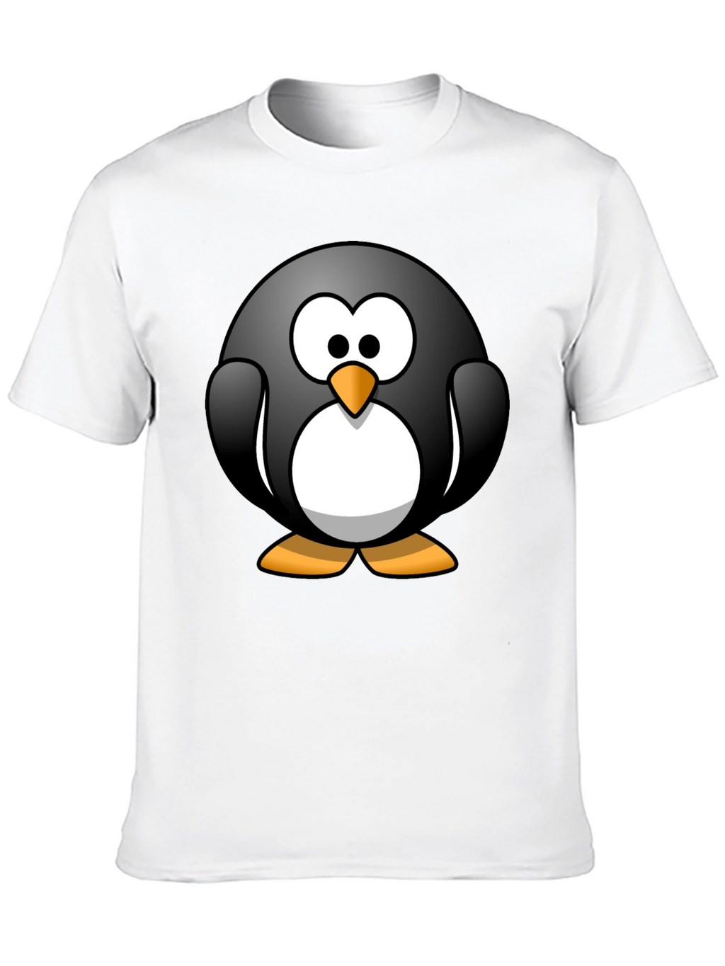 Cartoon Penguin Graphic Black T-Shirt