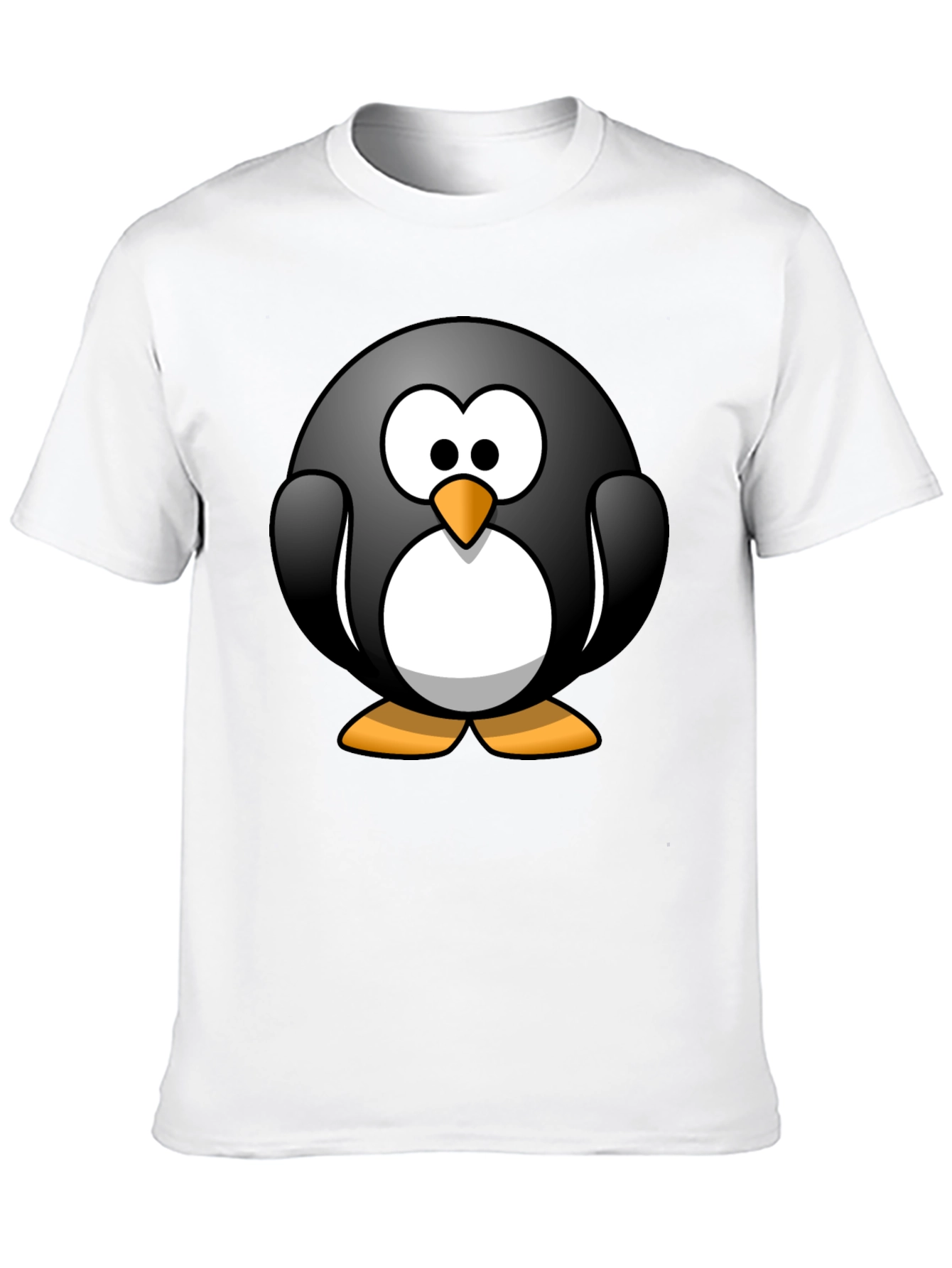 Cartoon Penguin Graphic Black T-Shirt