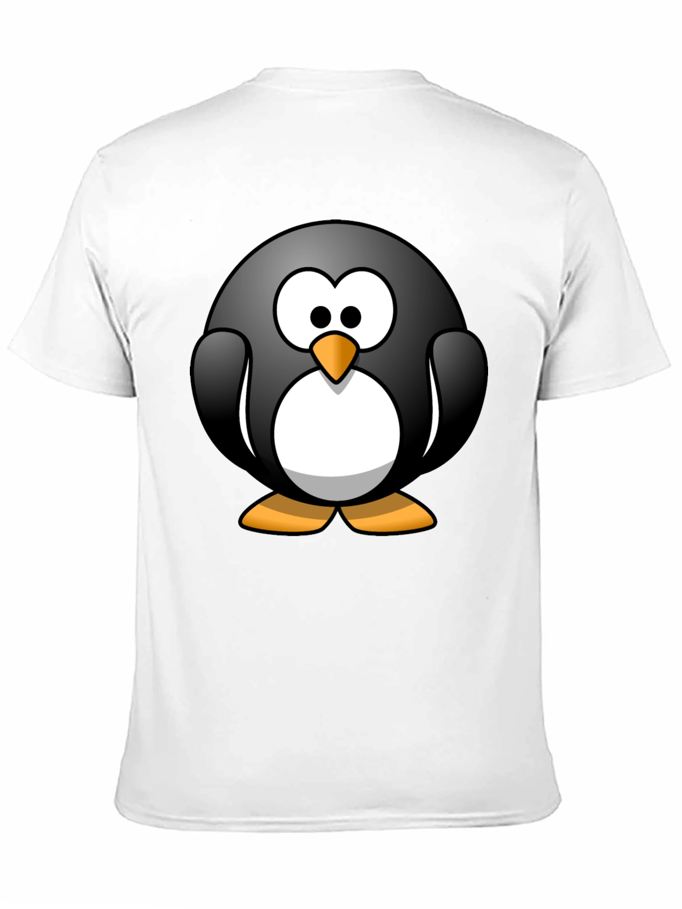 Cartoon Penguin Graphic Black T-Shirt