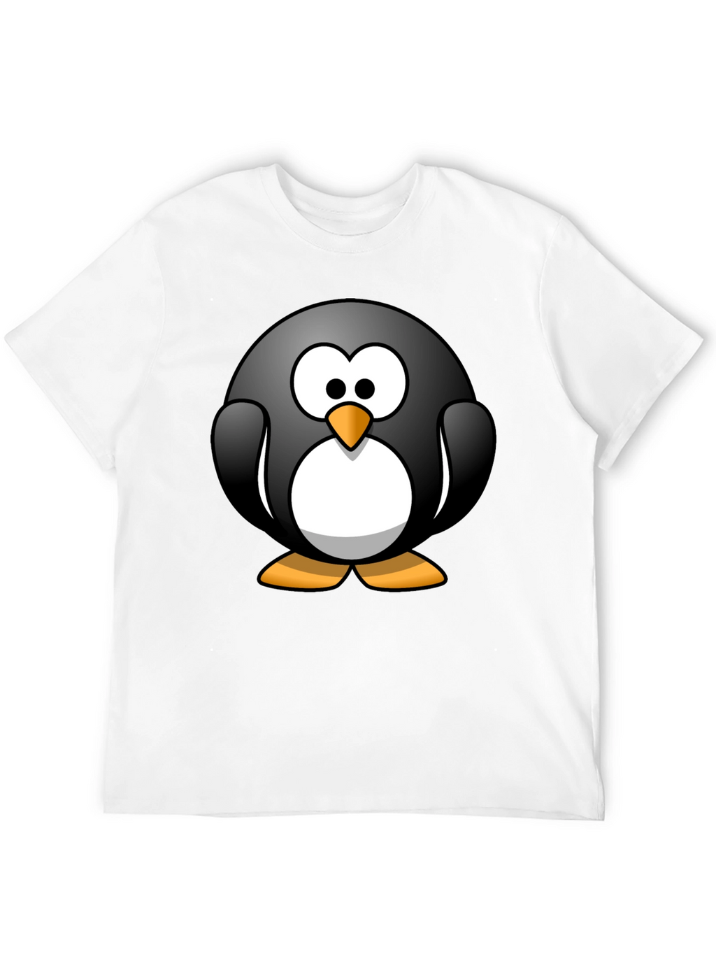 Cartoon Penguin Graphic Black T-Shirt