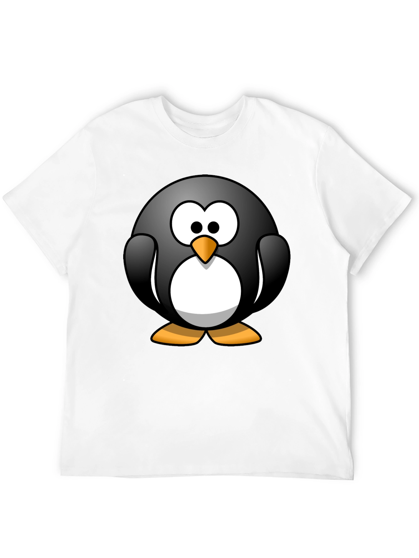 Cartoon Penguin Graphic Black T-Shirt