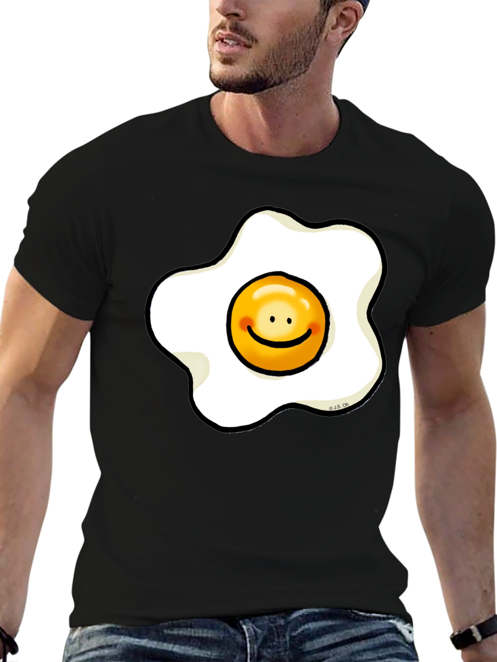 Sunny Side Up Egg Smiley Graphic T-Shirt