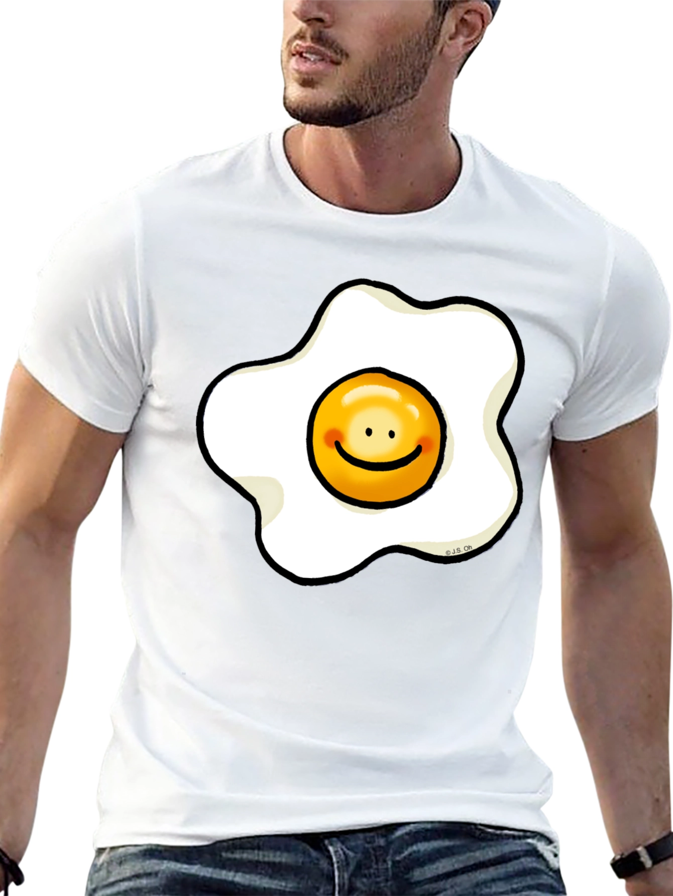 Sunny Side Up Egg Smiley Graphic T-Shirt