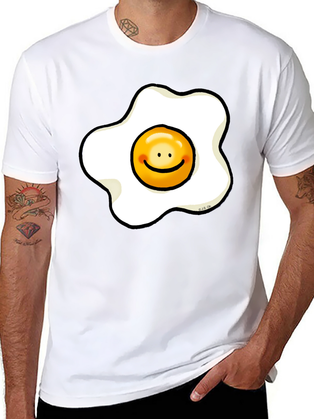 Sunny Side Up Egg Smiley Graphic T-Shirt