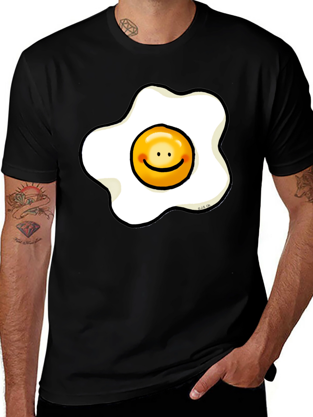 Sunny Side Up Egg Smiley Graphic T-Shirt