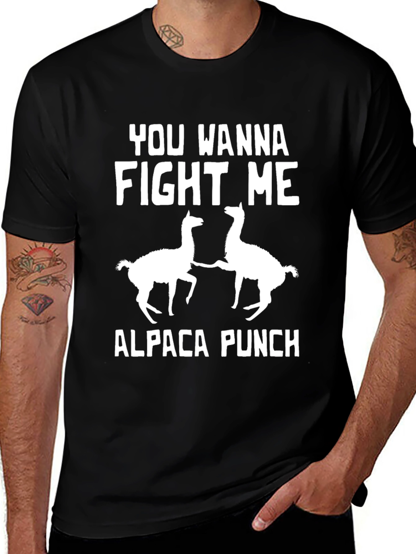 Alpaca Punch T-Shirt - You Wanna Fight Me Funny Tee