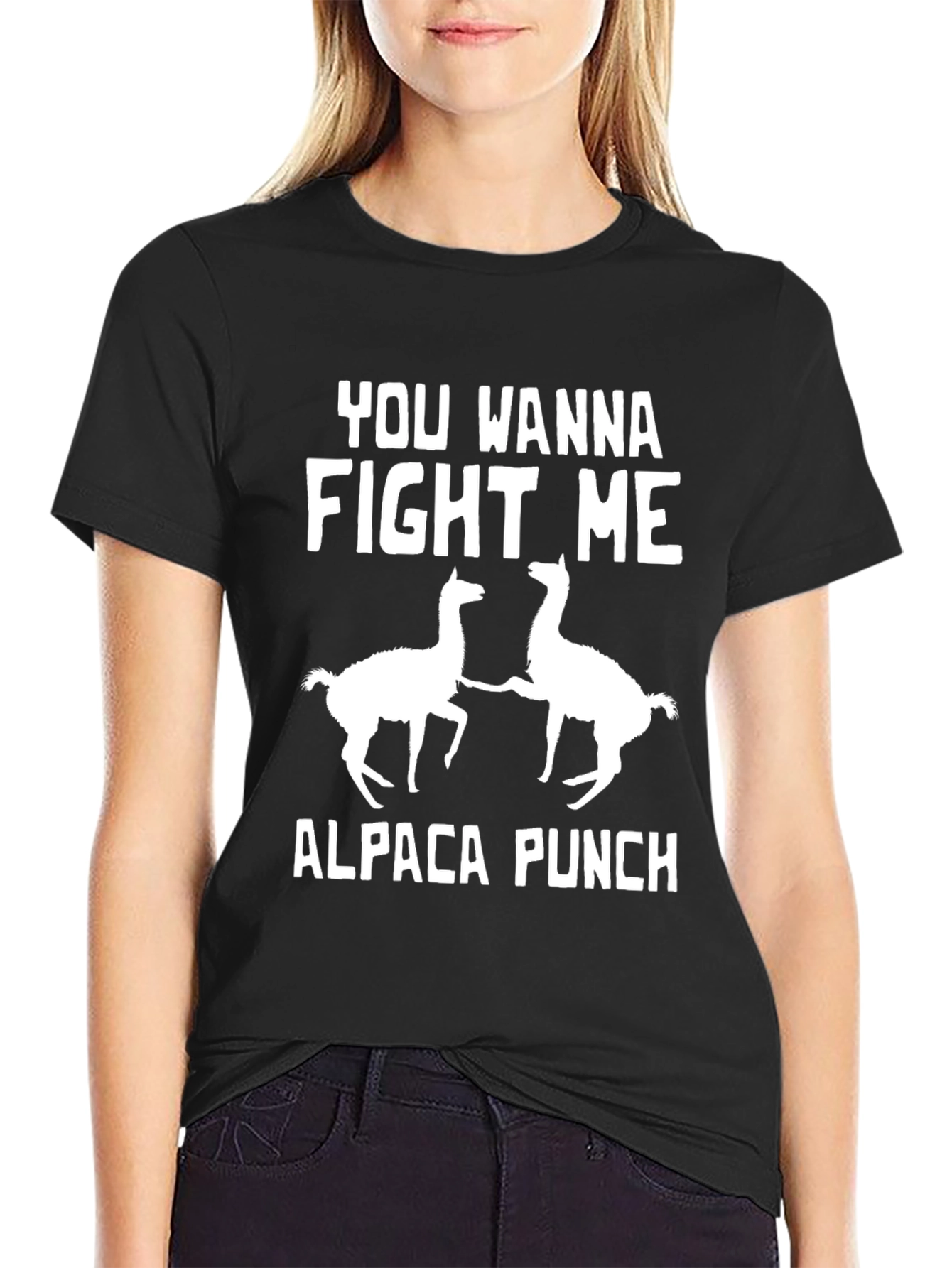 Alpaca Punch T-Shirt - You Wanna Fight Me Funny Tee