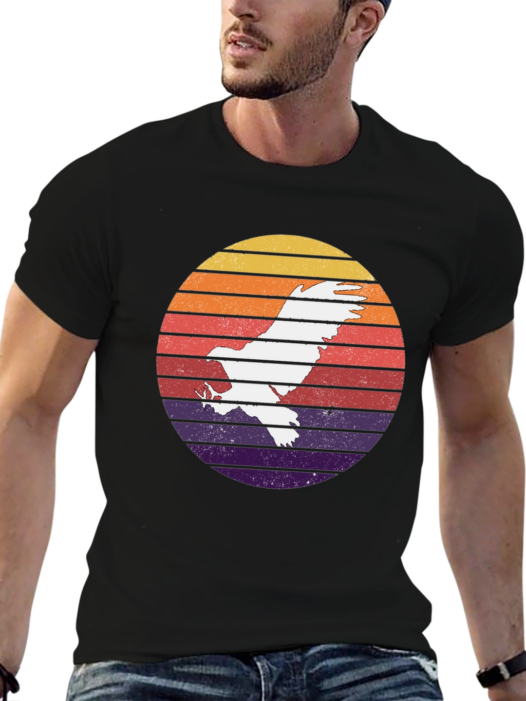 Retro Eagle Sunset Graphic T-Shirt