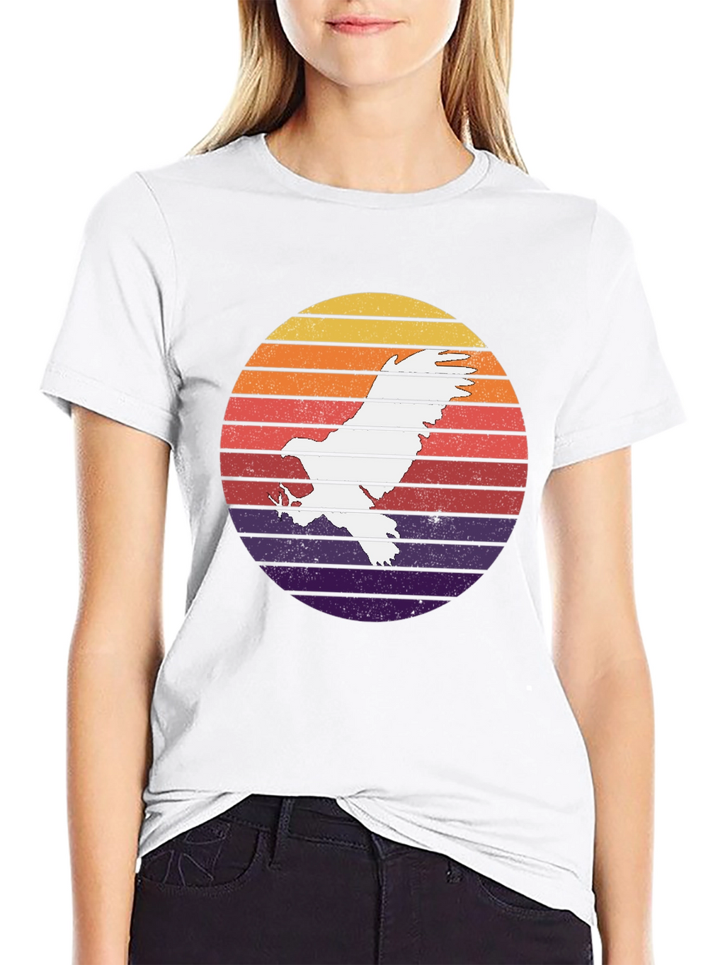 Retro Eagle Sunset Graphic T-Shirt