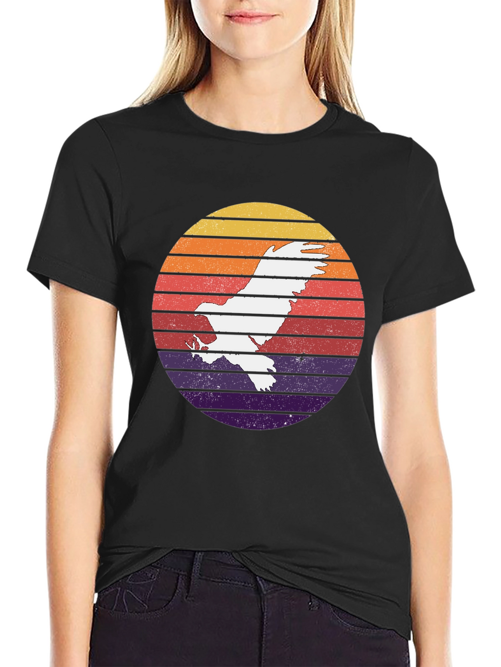Retro Eagle Sunset Graphic T-Shirt