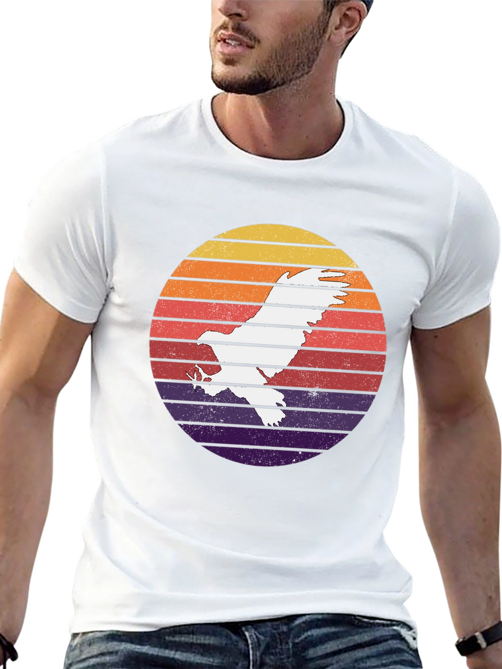 Retro Eagle Sunset Graphic T-Shirt