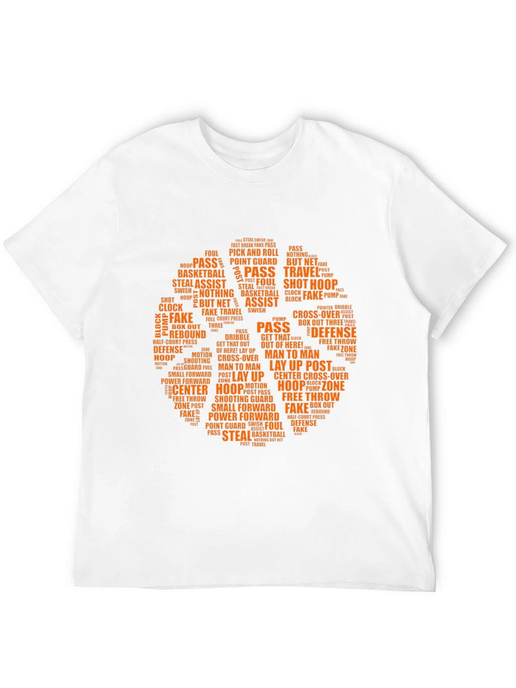Basketball Word Art T-Shirt - Unique Design