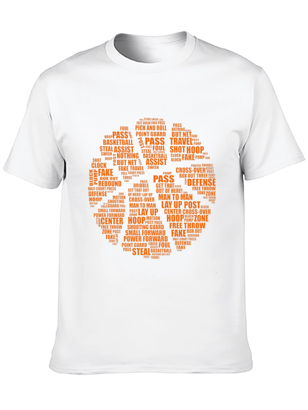 Basketball Word Art T-Shirt - Unique Design